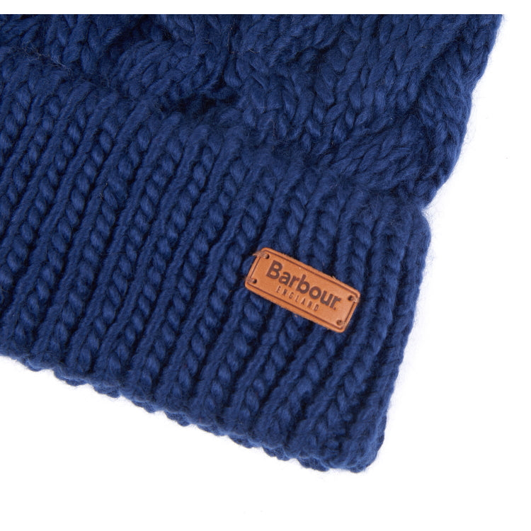 Barbour Ladies Penshaw Cable Beanie - Navy