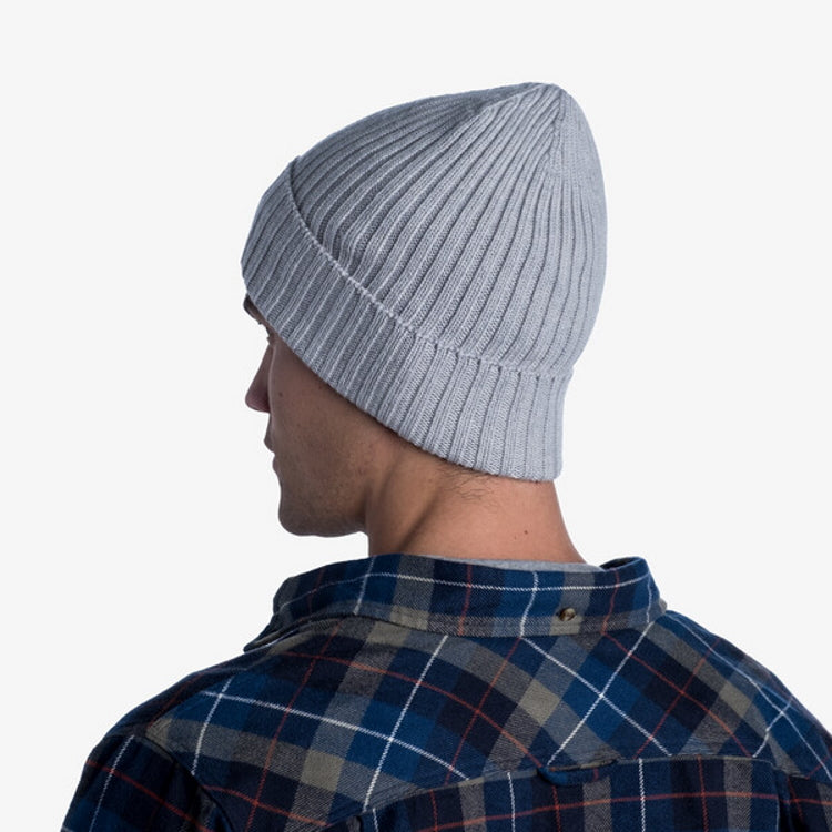 Buff Norval Knitted Beanie - Light Grey