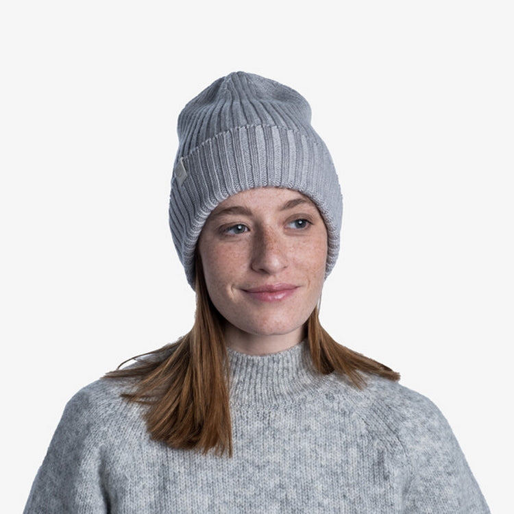 Buff Norval Knitted Beanie - Light Grey