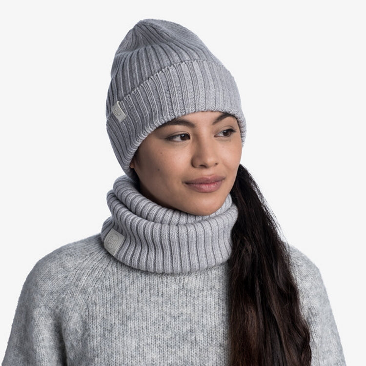 Buff Norval Knitted Beanie - Light Grey