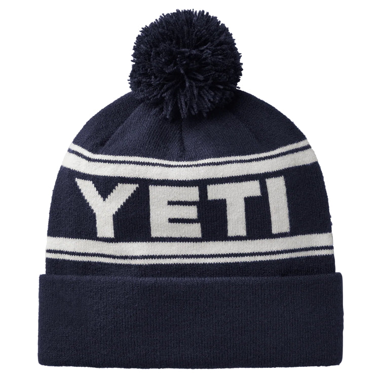 Yeti Logo Retro Knit Beanie - Navy/White
