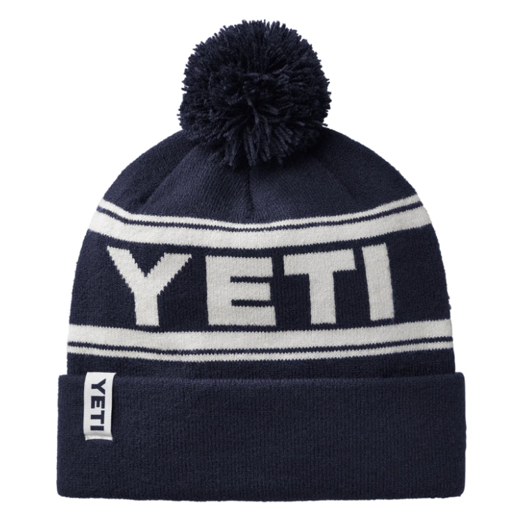Yeti Logo Retro Knit Beanie - Navy/White