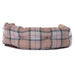 Barbour 35in Luxury Dog Bed - Taupe/Pink Tartan