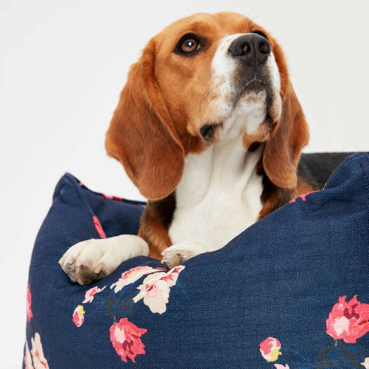 Joules Floral Dog Print Square Pet Bed