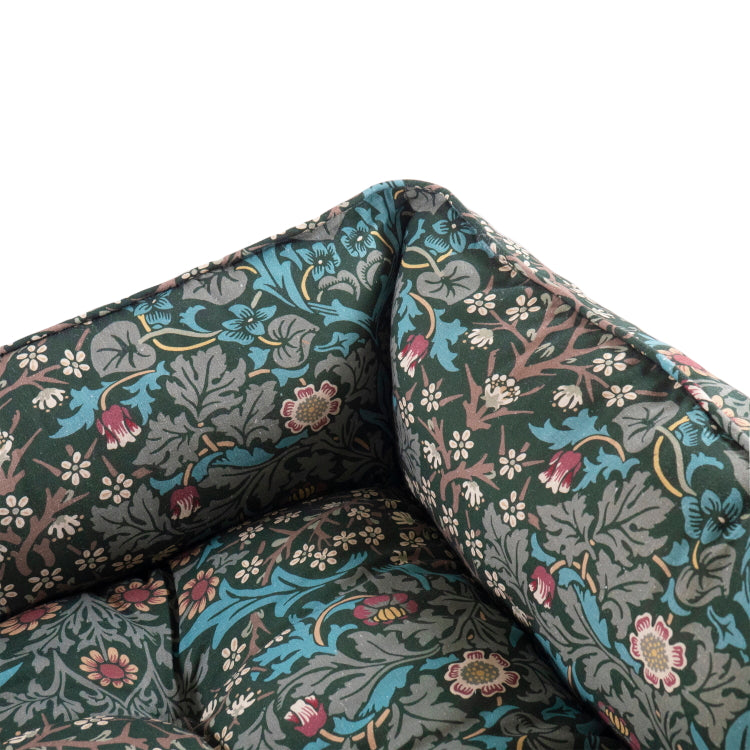 Morris and Co Square Dog Bed - Blackthorn Print