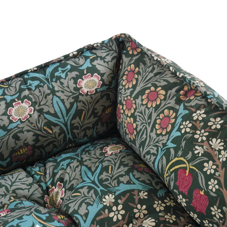 Morris and Co Square Dog Bed - Blackthorn Print