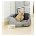 House of Paws Grey Hessian Oval Snuggle Dog Bed