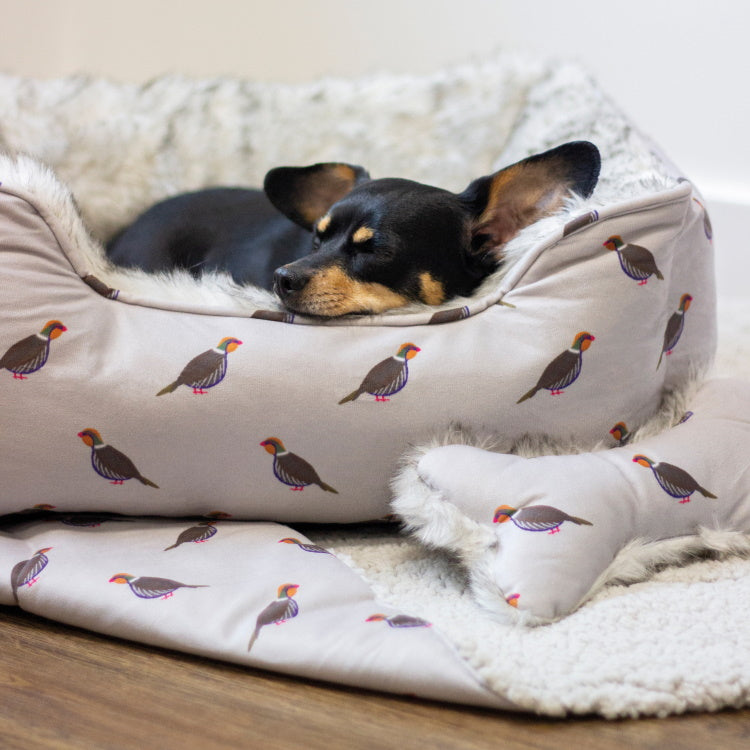 Rosewood Cupid and Comet Pheasant Print Dog Bed Bundle