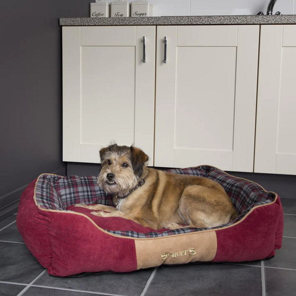 Scruffs Highland Box Dog Bed - Red