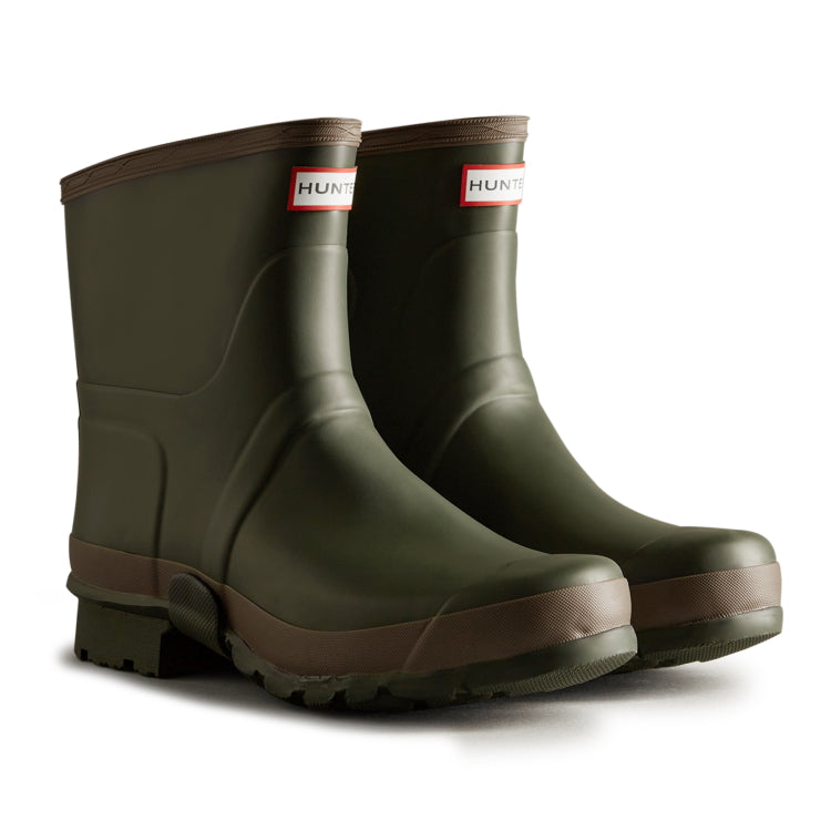 Hunter Field Gardener Short Boots - Dark Olive/Clay