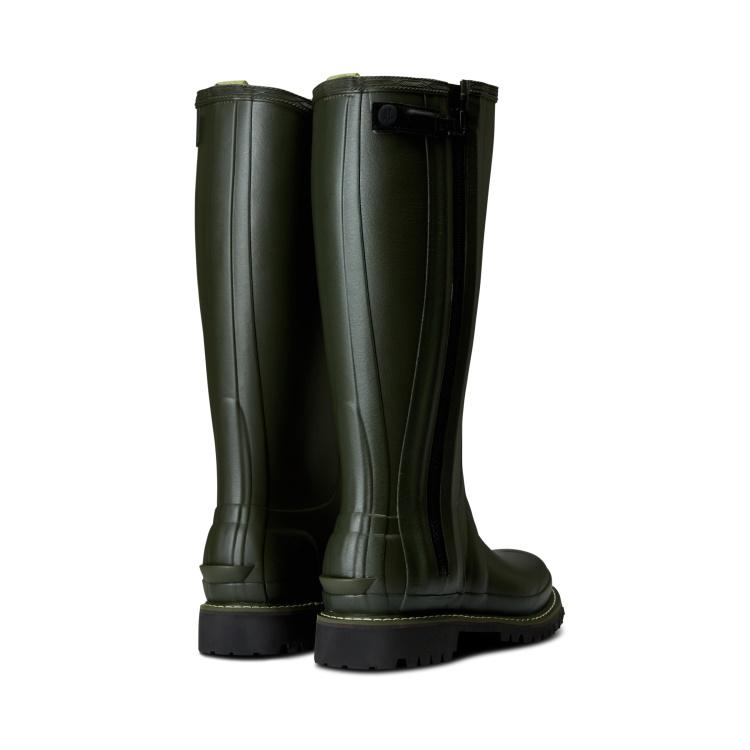 Hunter Ladies Balmoral Rubber Full Zip Boots - Dark Olive