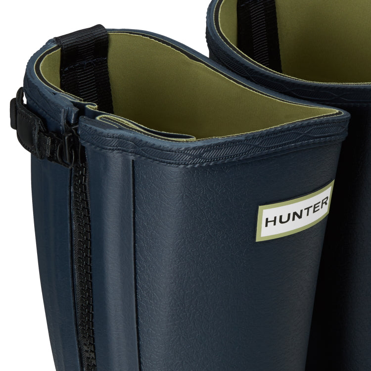 Hunter Ladies Balmoral Rubber Full Zip Boots - Navy