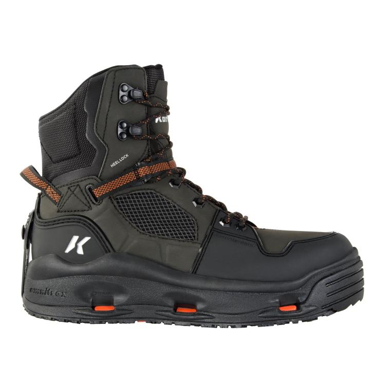 Korkers Terror Ridge Wading Boots with Felt and Kling-On Rubber Outsoles - Black