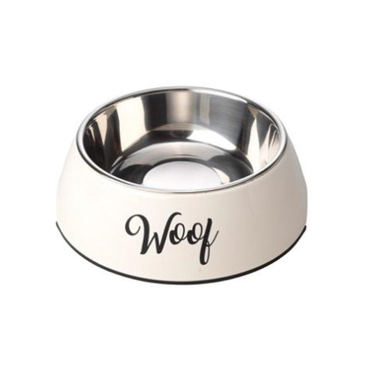 House of Paws Woof Cream Dog Bowl