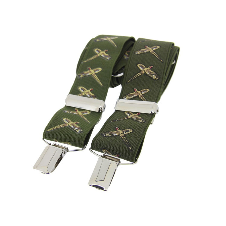 John Norris Classic Country Braces Green Flying Pheasant