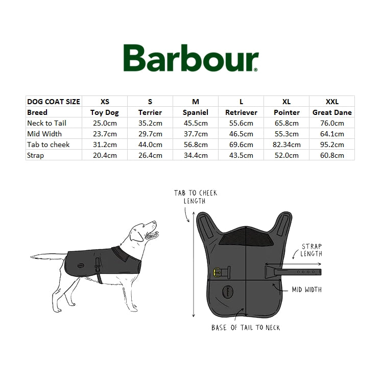 Barbour Baffle Quilt Dog Coat - Olive