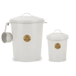 Scruffs Cantina Steel Storage Pet Food Canisters - Light Grey