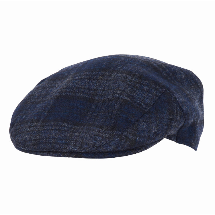 Barbour Moons Tweed Flat Cap - Navy Plaid 