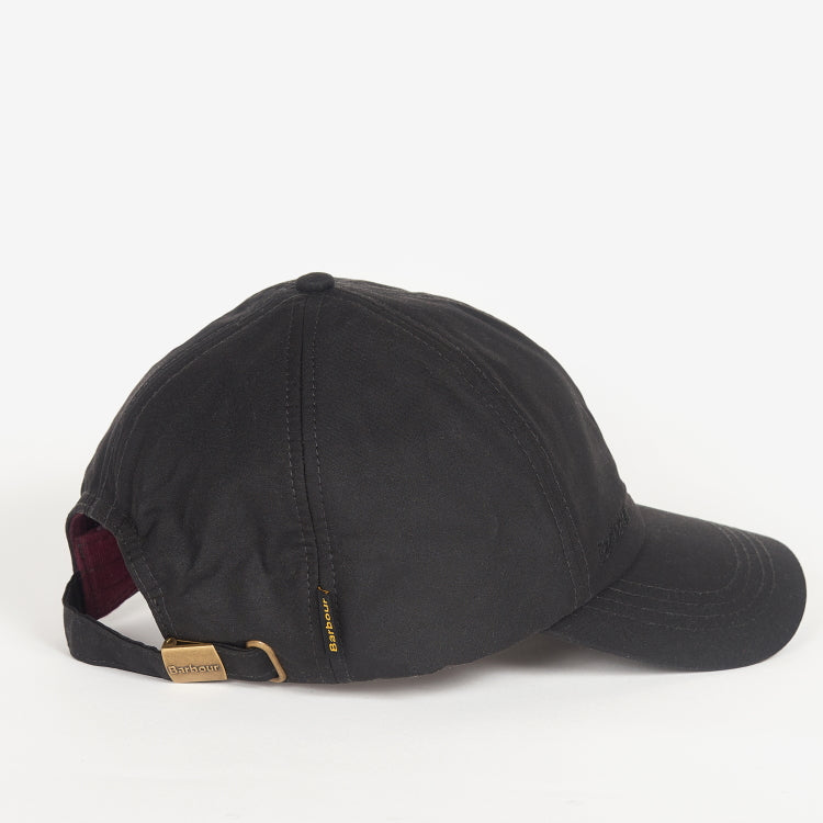 Barbour Wax Sports Cap - Black/Winter Red