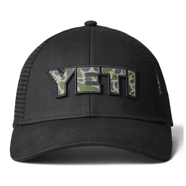 Yeti Camo Logo Badge Trucker Cap - Black