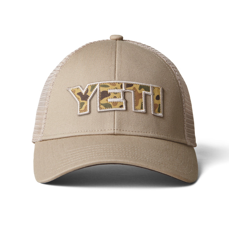 Yeti Camo Logo Badge Trucker Cap - Khaki