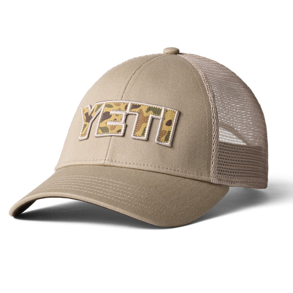 Yeti Camo Logo Badge Trucker Cap - Khaki