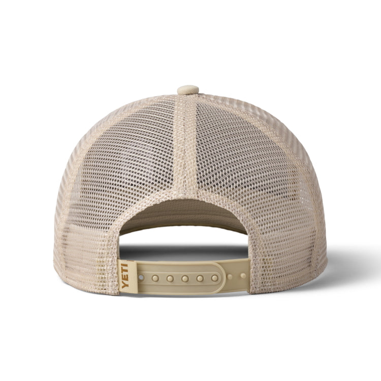 Yeti Logo Faux Suede Brim Trucker Cap - Khaki/Tan