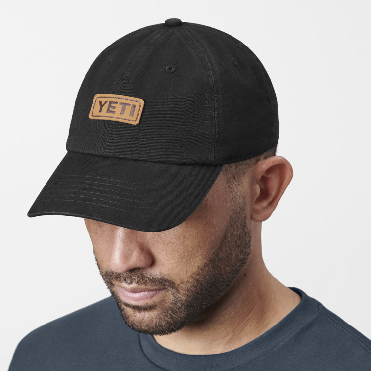 Yeti Leather Logo Badge Trucker Cap - Black