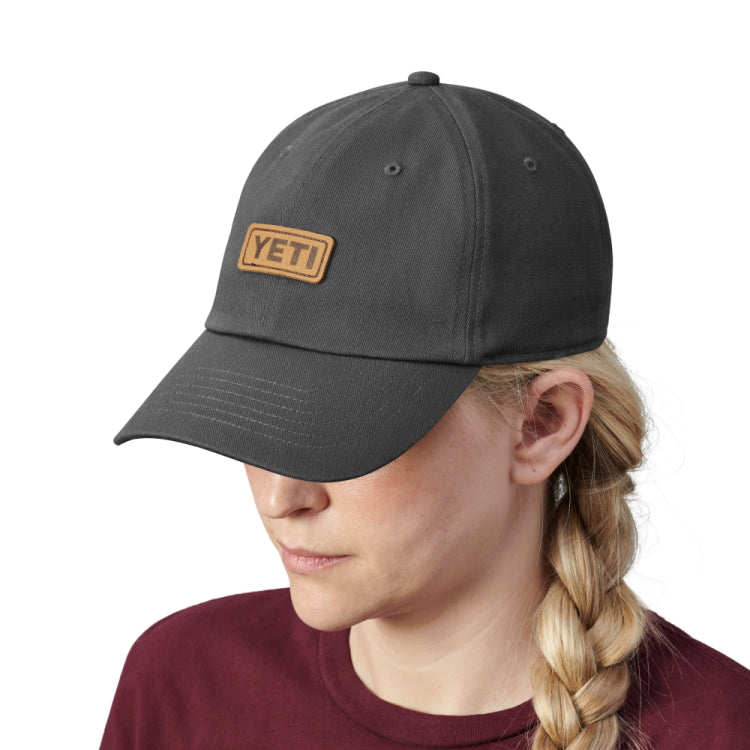 Yeti Leather Logo Badge Trucker Cap Dark Grey John Norris