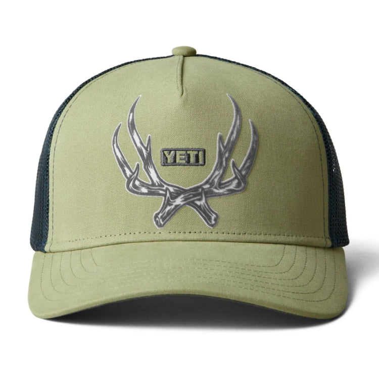 Yeti Antler Badge Trucker Cap - Light Olive