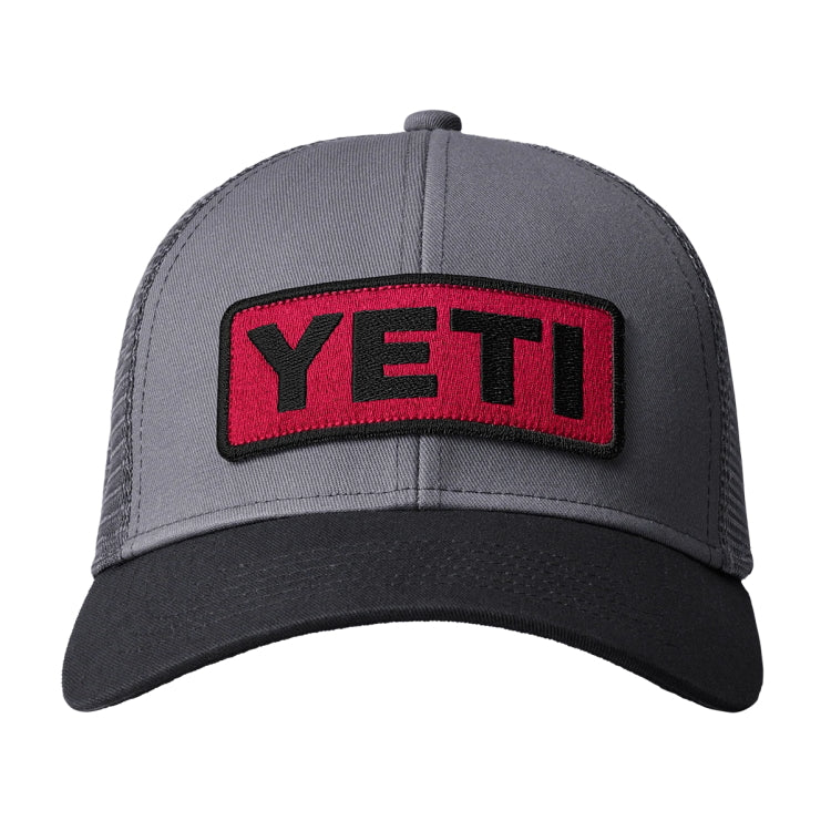 Yeti Logo Badge Low Pro Trucker Cap - Black/Harvest Red