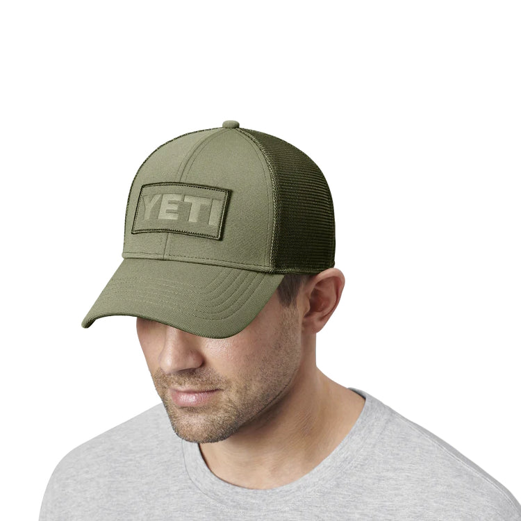 Yeti Patch on Patch Trucker Hat - Olive