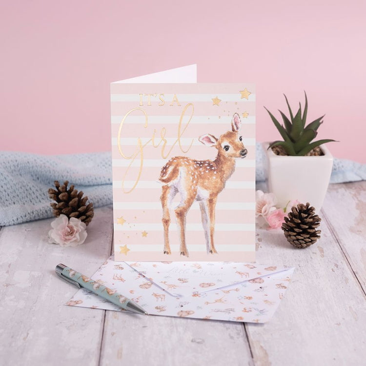 Wrendale Designs Loved Deerly Card - It's a Girl