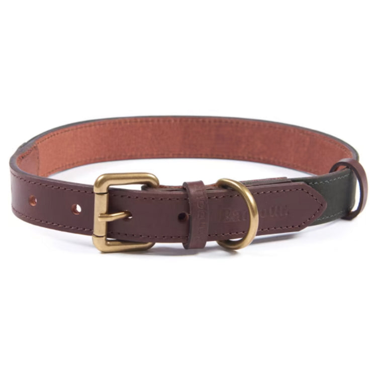 Barbour Wax/Leather Dog Collar - Olive 