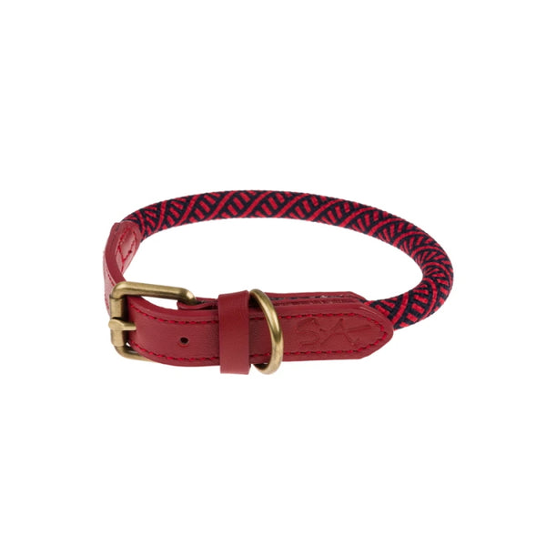 Sophie Allport Rope Dog Collar - Red