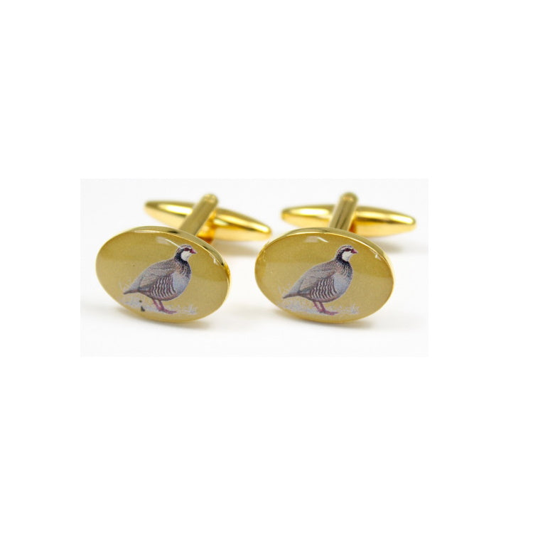 John Norris Country Cufflinks - Red Legged Partridge