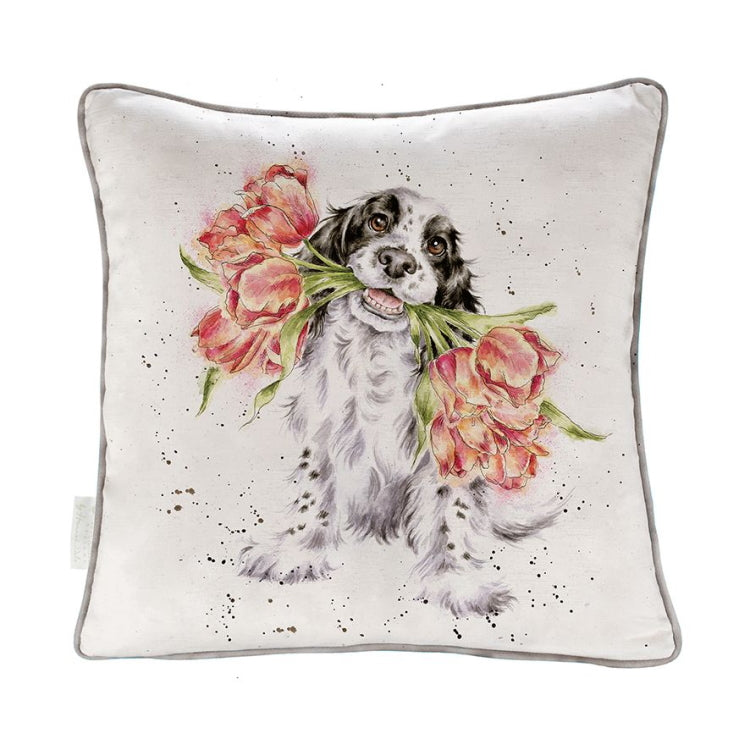 Wrendale Designs Blooming with Love Cushion - Spaniel