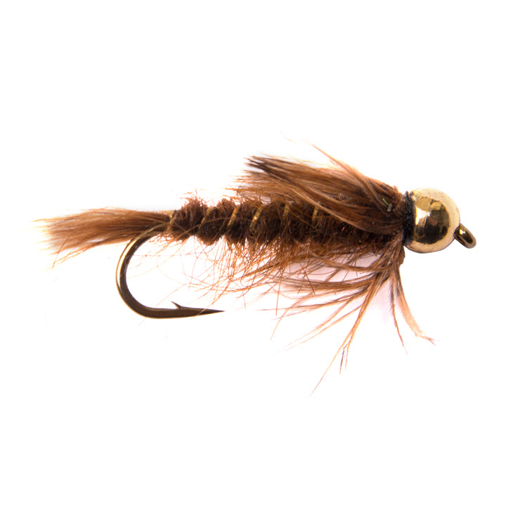 Brown Damsel Gold Bead Flies