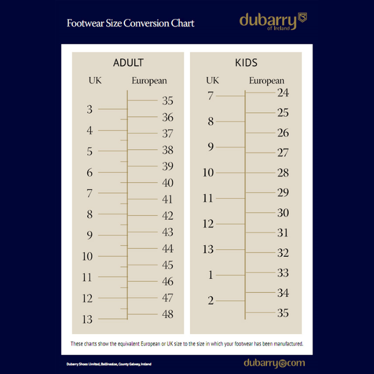 Dubarry Size Guide
