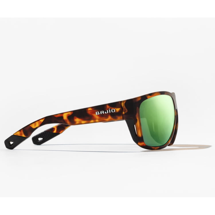 Bajio Roca Polycarbonate Sunglasses - Tortoise Gloss Frame - Green Mirror Lens