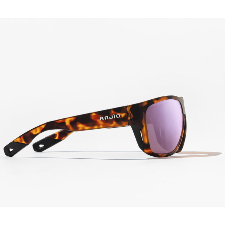 Bajio Roca Polycarbonate Sunglasses - Tortoise Gloss Frame - Rose Mirror Lens