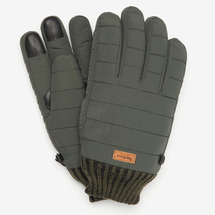 Barbour Banff Quilted Gloves Olive John Norris