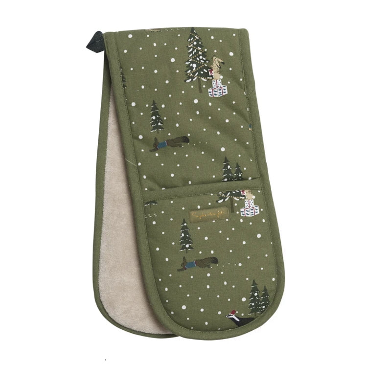 Sophie Allport Double Oven Glove - Festive Forest