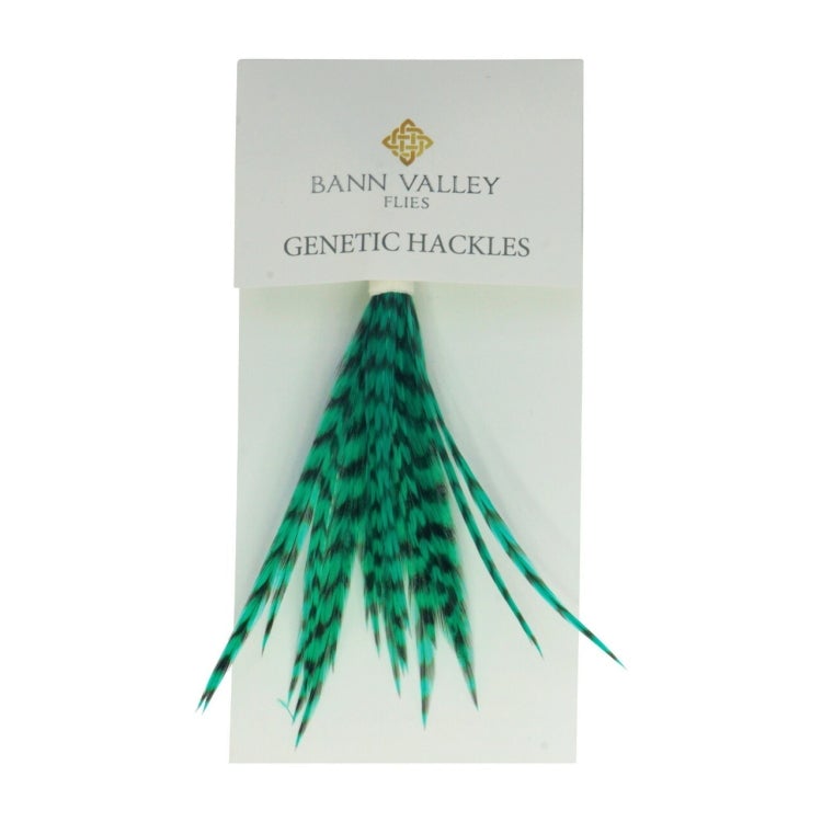Bann Valley Genetic Hackles - Grizzle Dyed Green