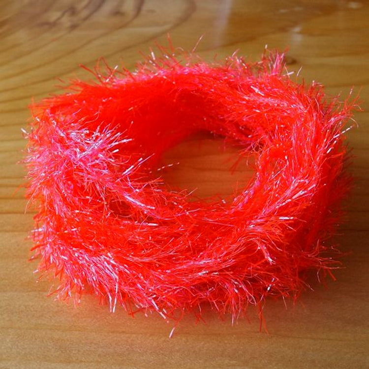 Flybox Medium Crystal Hackle - Fluo Flame Red