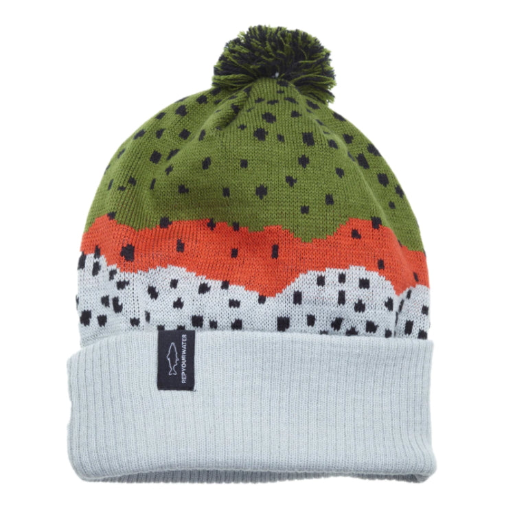 Rep Your Water Rainbow Trout Print Knit Hat