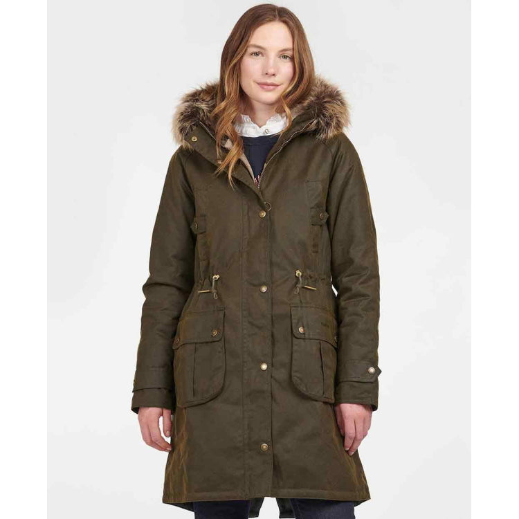 Barbour Ladies Hartwith Wax Jacket - Olive-Classic