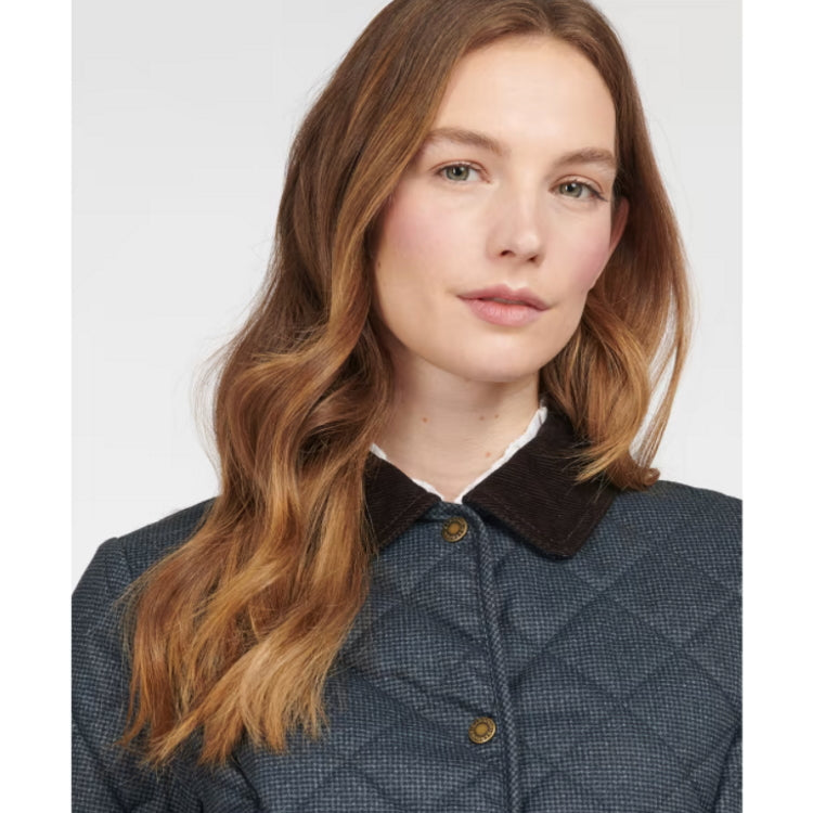 Barbour Ladies Snowhill Quilt Jacket - Navy-Natural