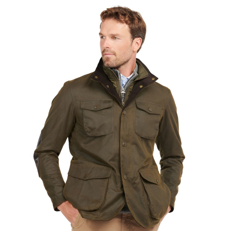 Barbour Ogston Wax Jacket Olive John Norris