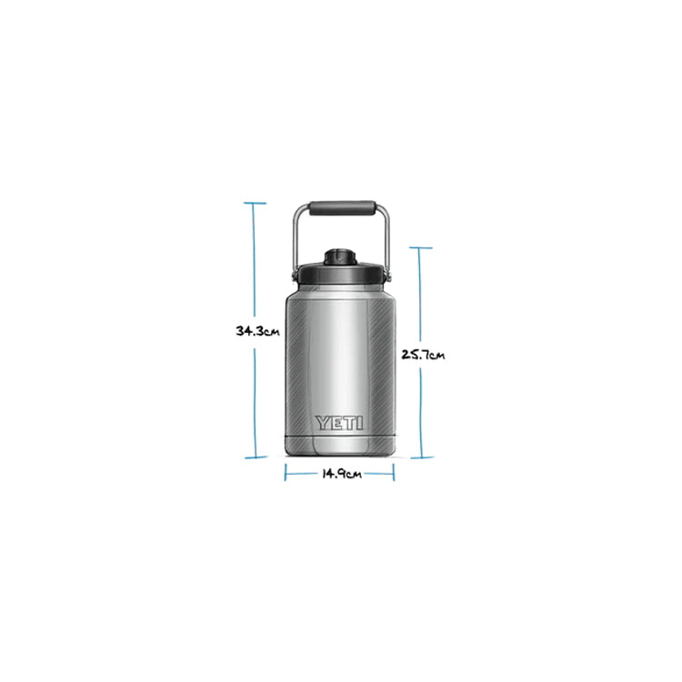Yeti Rambler 0.5 Gallon Jug - Dimensions